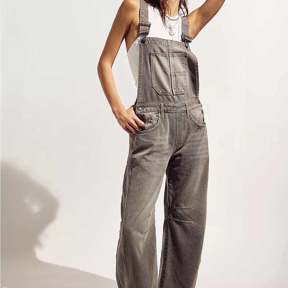 Free People Gray Overalls